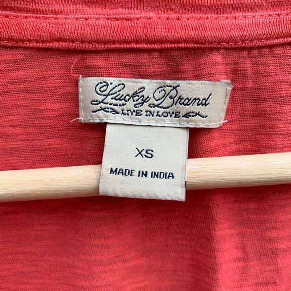 Lucky Brand Embellished Coral LS Tee - Picture 5 of 8